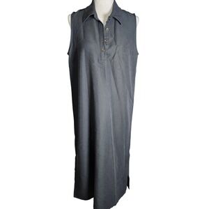 Christopher & Banks Gray Sleeveless Collared Maxi Dress Size L